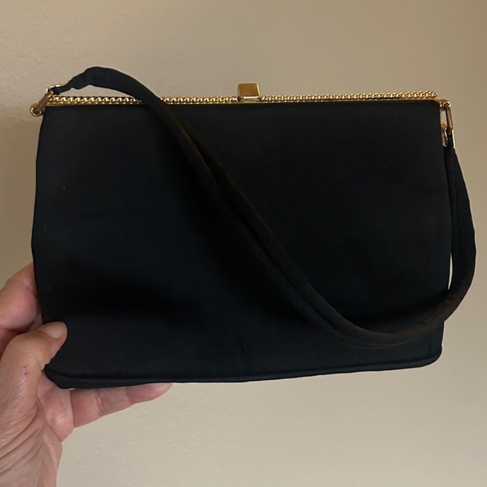 Vintage Coblentz Bag & JR USA Hand Bag Satin Gold Tone Hardware 1940’s & 50’s - Picture 5 of 17